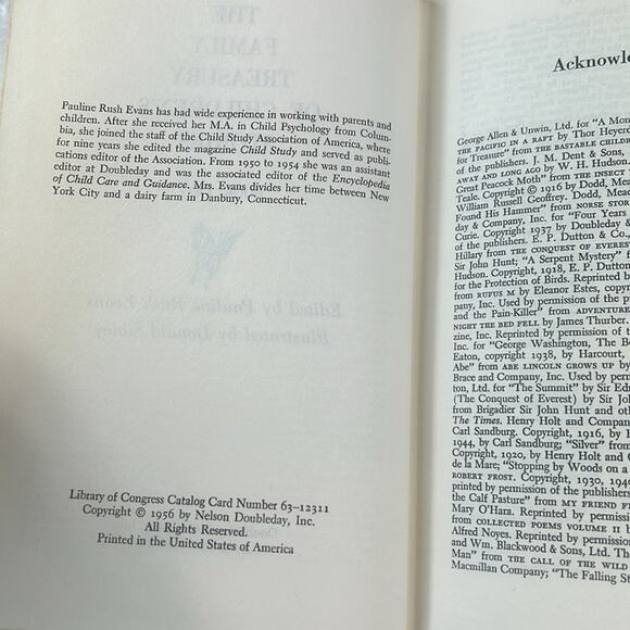 The Family Treasury of Childrens Stories book 1 and 2, 1956 HC GOOD Doubleday - Picture 4 of 16